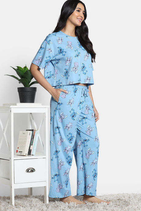 Zivame 2 Mile Fashion Knit Cotton Loungewear Set - Dusk Blue — image 4
